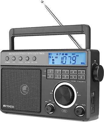 TR629 Portable Shortwave Radios, Digital Radio AM FM Plug in with