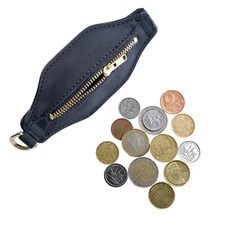 PJ10 Men Leather Coin Purse, Coin Wallet. Black