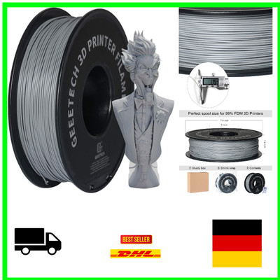 Premium 3D Drucker Filament Grau 1kg Spool GEEETECH