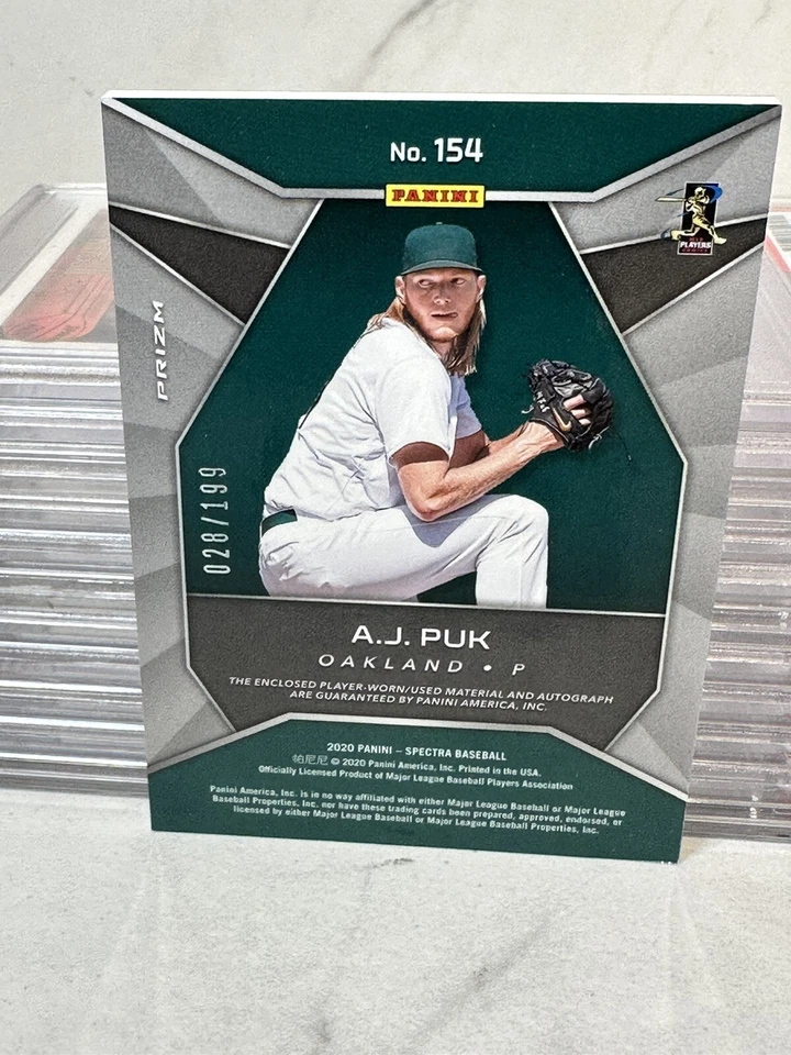 2020 Panini Spectra #154 A.J. Puk Rookie Autograph Jersey /199 - Image 2 of 2