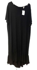 ASOS Black Zip Back Short Sleeve Knit High Low Maxi Dress Womens Size 24 NWT