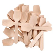 4" Mini Wooden Spoons Pack of 200 Disposable Square End Tasting Spoon Samplin...