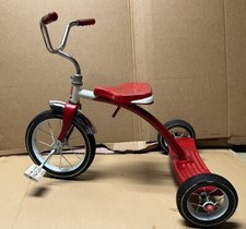 Vintage Metal Roadmaster Tricycle Made In USA. Candy Apple Red / Chrome