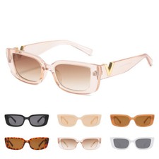 Trendy Rectangle Sunglasses for Women Men Retro Fashion Square Frame Sun Glasses