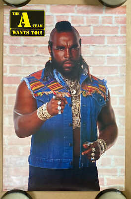 Mr. T vintage poster A Team Wants You Uncle Sam Television Pin-up 1980s TV