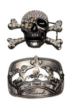 Academiks Crown Belt Buckle and Skull Rhinestone Belt Buckle 2