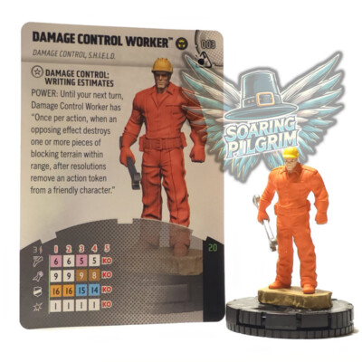 Marvel Heroclix DAMAGE CONTROL WORKER - 003 COMMON Smash & Destroy Set