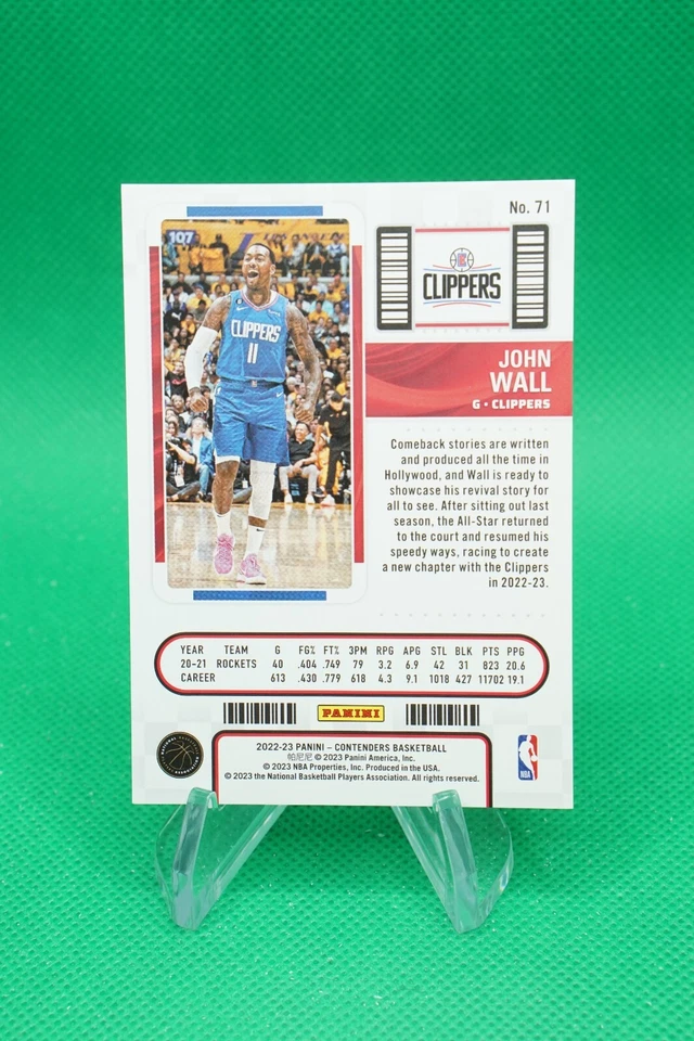 2022-23 Contenders Semifinal Ticket /99 #71 John Wall Los Angeles Clippers AS1 - Image 2 of 2