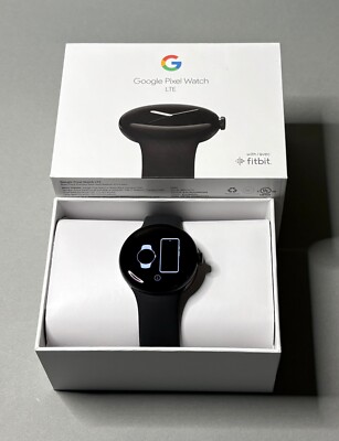NEW Google Pixel Watch 1st Gen. LTE Unlocked Black Case w/ Obsidian Active Band