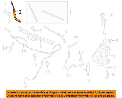 Mini Countryman Paceman Windshield Wiper Arm Right 61619806441 11-16 R6x - Picture 3 of 10