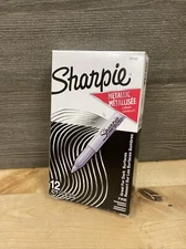 Sharpie Metallic Permanent Markers, Fine Point, Silver, 12 Count New
