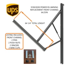 FITS DOMETIC 9100/9200 POWER RV AWNING REPLACEMENT FRONT CHANNEL 64.25IN BLACK