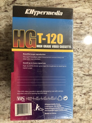KHypermedia HG T-120 High Grade Video Cassette 3 VHS Tapes New (unopened) - Picture 3 of 3