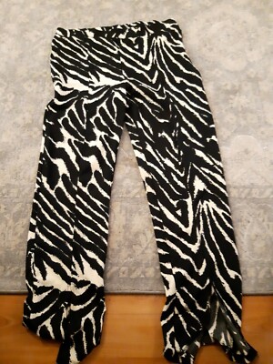 Monkl Damen Hose mit Zebramuster. Größe Xlarge. Frontsplit