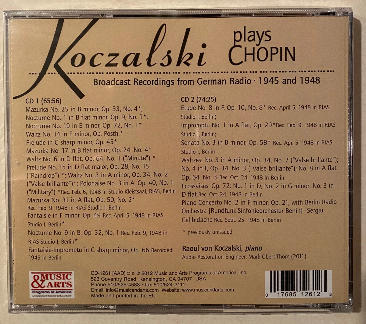 The Complete Raoul von Koczalski Vol. 通販ネット 本・音楽・ゲーム