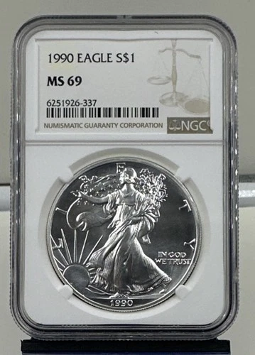 1990American Silver Eagle NGC MS69 #337