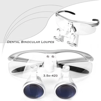 GOLDINGCENTRE Dental Loupes OP-Brille mit LED-Scheinwerfer Lampenset 3.5X420mm