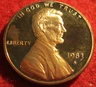 1983 S Proof Lincoln Memorial Cent/Penny - Toning/Hazing - Actual coin C489