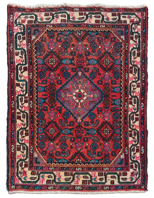 Amazing Hand Knotted Vintage Tribal Ceena Hamidoun Wool Area Rug 4.2 x 2.4 Ft