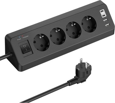 USB Type-C Schalter 4 Fach Überspannungsschutz 2M Kabel