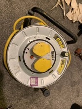 110V 30m Cable Reel – 2x 16A Sockets – Works Fine – Used
