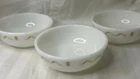 3 Vtg PYREX Tableware By Corning 708 MMG Pixie Yellow Ribbon Berry Fruit Bowls