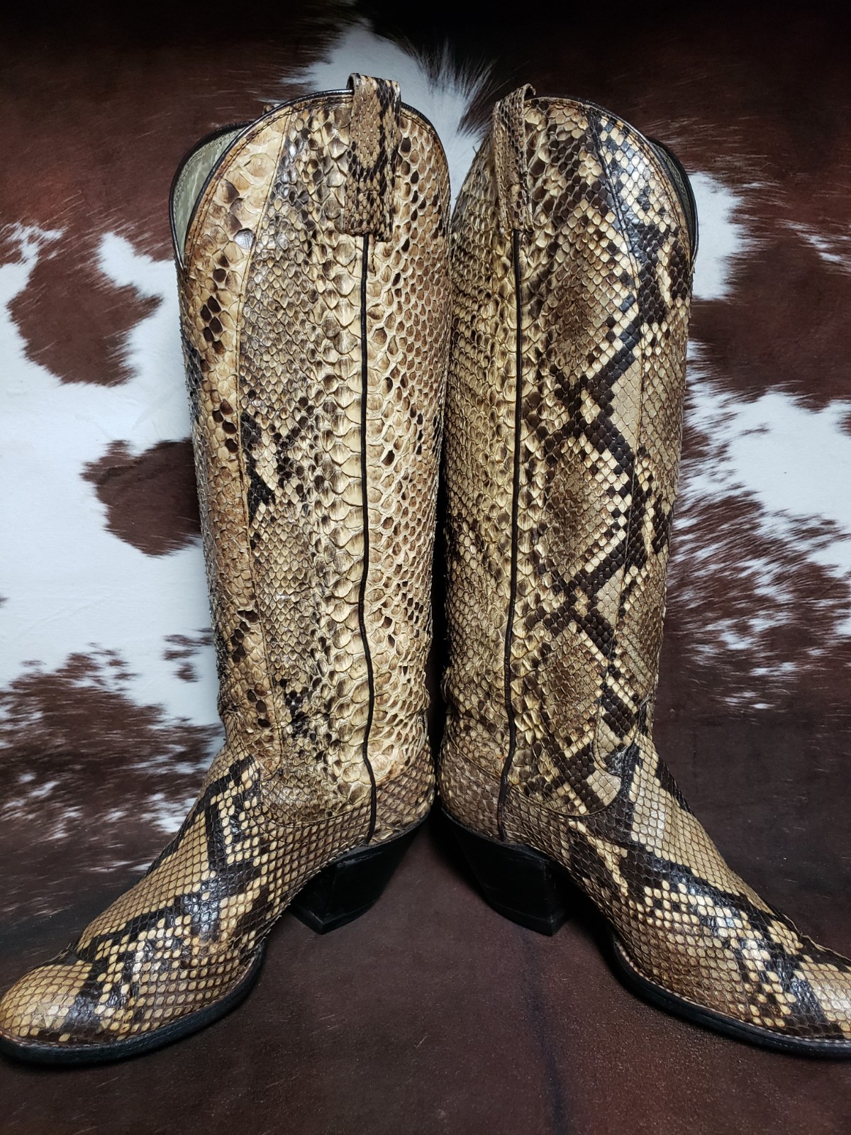 Dan Post Vintage Full Cut Python Snake Western Co… - image 9