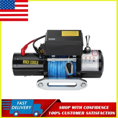 12000LBS Electric Winch 12V 85FT Steel Cable Truck Trailer Towing Off-Road 4WD