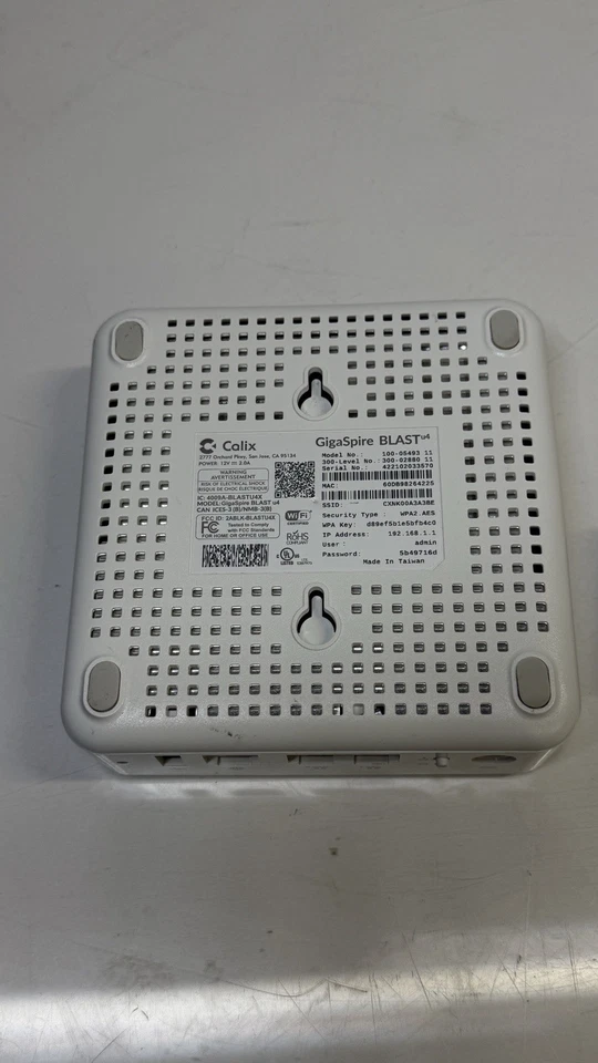 Calix GigaSpire Blast u4 100-05493 11 Wireless Routers w/ Power Adaptor Untested - Image 3 of 3