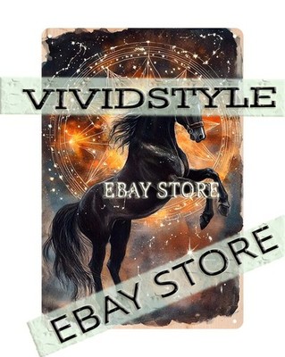 Night Steed Metal Poster Tin Sign Celestial Horse of Fire