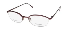 NEW VERA WANG LUXE MIREILLE 2 EYEGLASS FRAME TITANIUM 49-18-135 HALF-RIM BU RED