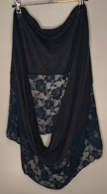 Multiblu Schlauchschal/Loop mit Spitze, dunkelblau, ca. 80 x 50 cm