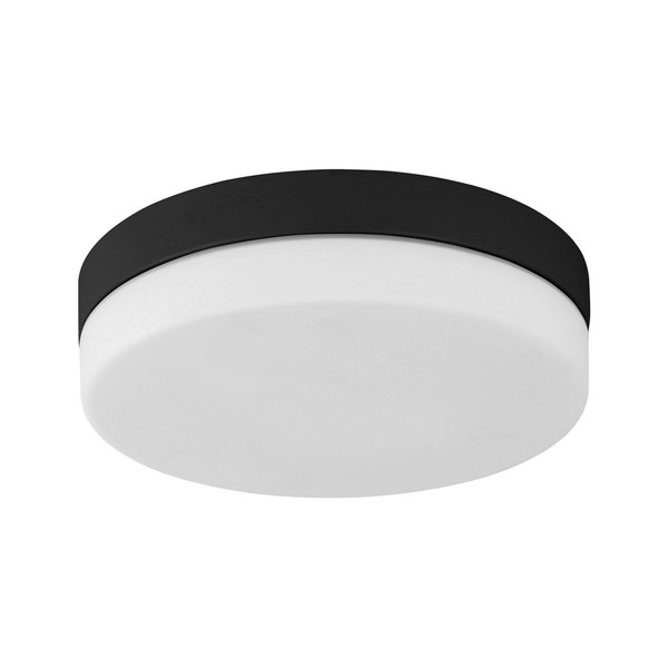 Badezimmerleuchte Deckenlampe IP44 Ø 29 Cm Rund Flach Weiß Schwarz Blendarm E27-image