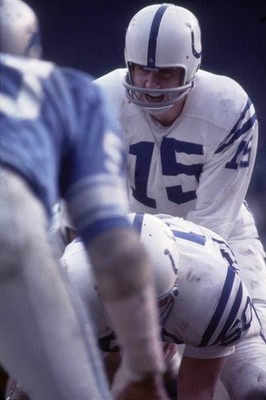 Baltimore Colts QB Earl Morrall calling signals before snap during- Old Photo