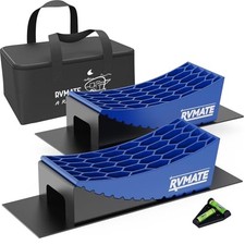  Camper Levelers 8-Piece Kit RV Leveling Blocks Camper Wheel Chocks Blue
