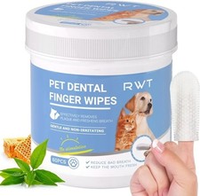 Pet Dental Finger Wipes for Dogs Cats Teeth Cleaning Finger Wipes Embossed 60CT