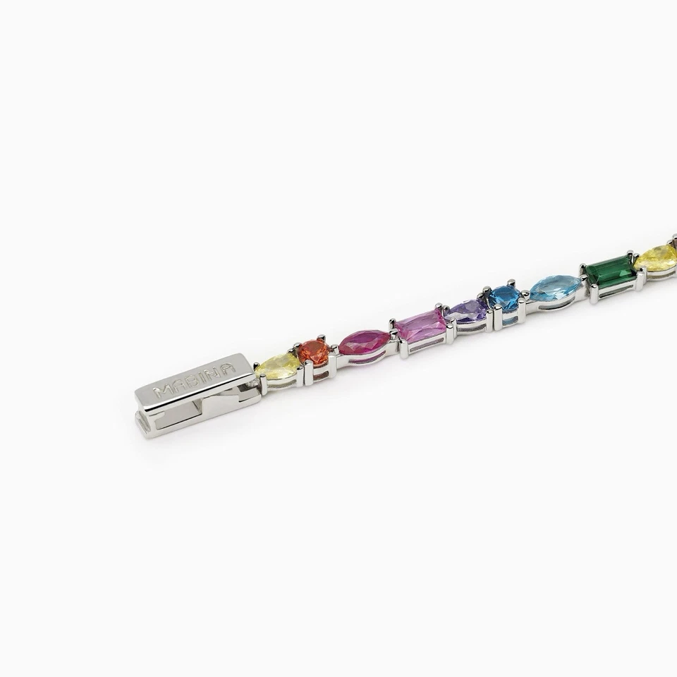 Bracciale in argento 925 Donna Mabina Tennis Multicolor Bracelet Woman - Immagine 2 di 4
