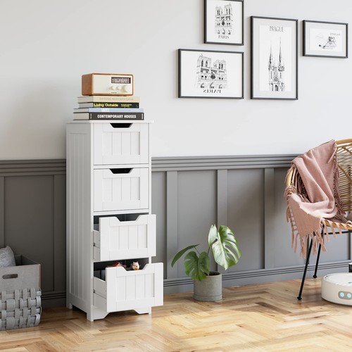 FOTOSOK Bathroom Storage Cabinet Bathroom Cabinet with 4 Drawers 11.8” x 11.8... - Picture 2 of 9