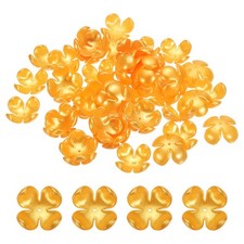 48 Pcs Flower Bead Caps, 26mm/1.02" Plastic Imitation Flower Beads, Golden