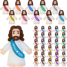 30 Pcs Little Jesus Figures, Mini Jesus Figurines in Bulk Easter Jesus Loves You