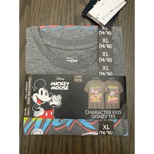 Disney Mickey Mouse Graphic Tee Kids Large 14/16 NWT Gray