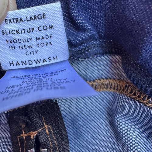 Slick It Up Slip Herren Extra Large Blau Denim Reißverschluss Vorne Hinten Hergestellt in den USA NYC - Bild 5 von 11