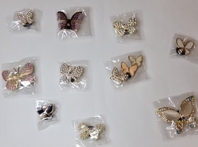 Set of 10 Butterfly Rhinestone Crocs Jibbits, Croc Charms, Croc shoe Bling