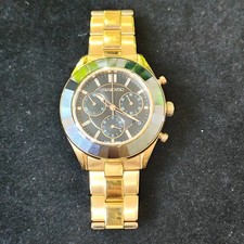 Orologio Swarovski Donna Cronografo Tono Oro Lunetta Cristallo Nero Funzionante 6" 39mm