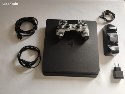 🟣 PS4 Slim 1 To Sony + Manette Camouflage + Station Recharge + Facture Pro - Photo 1/4