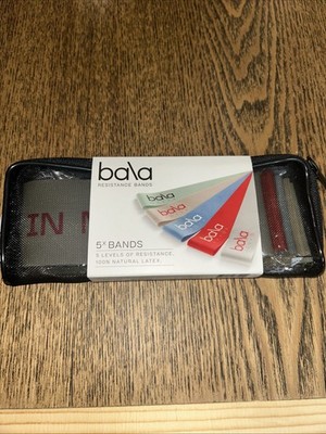 Bala Workout Resistance Bands Motivational 5x Band Levels 100% Natural Latex New
