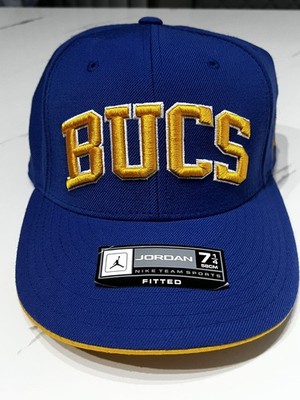 Vtg M Jordan Laney Bucs HS Fitted Cap Hat Jumpman Blue/ Yellow Size 7 1/4 NWT