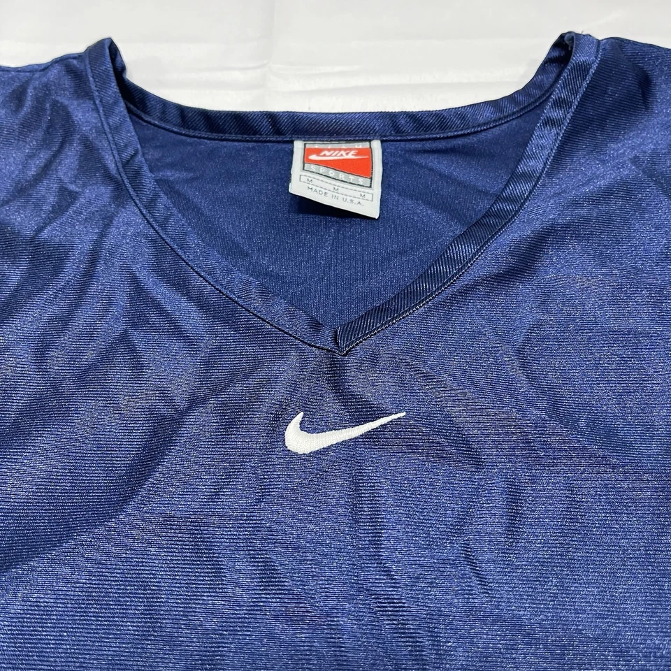 Vintage 80’s/90s Nike Tank Top M Blue Made in USA Athletic Shirt Center Swoosh - Image 2 of 4