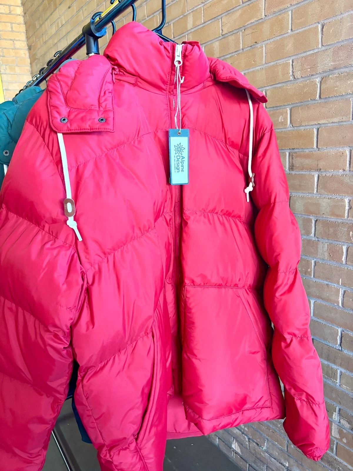 Alpine Design Men's Puffer Jacket, XL, Bright Crimson