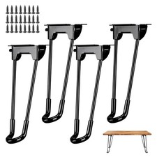 4 PCS Folding Hairpin Legs 13-inch Foldable Metal Coffee Table Legs Black